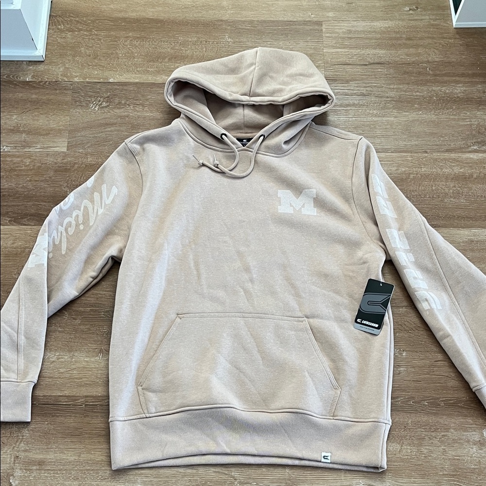 NWT Colosseum Beige Men's UMich Hoodie